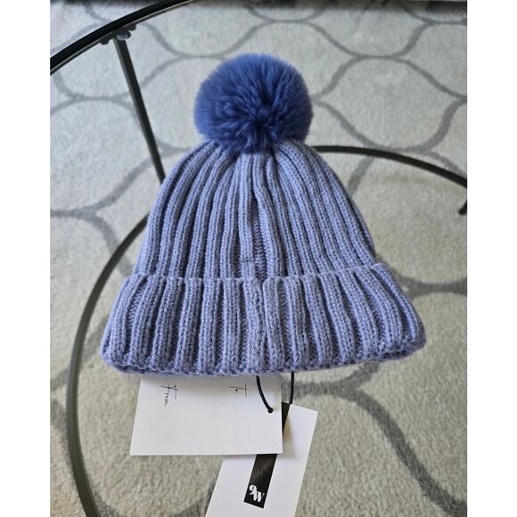 Nine West Blue Pom Pom Hat NWT - Picture 1 of 3